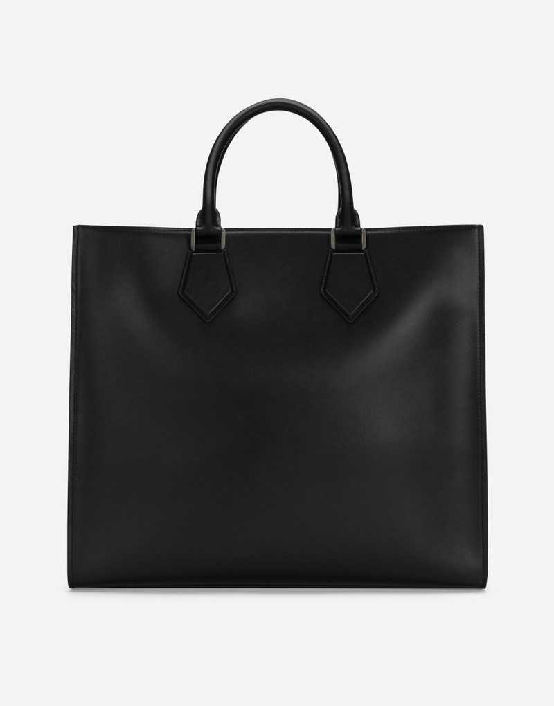 Large calfskin shopper with logo 4