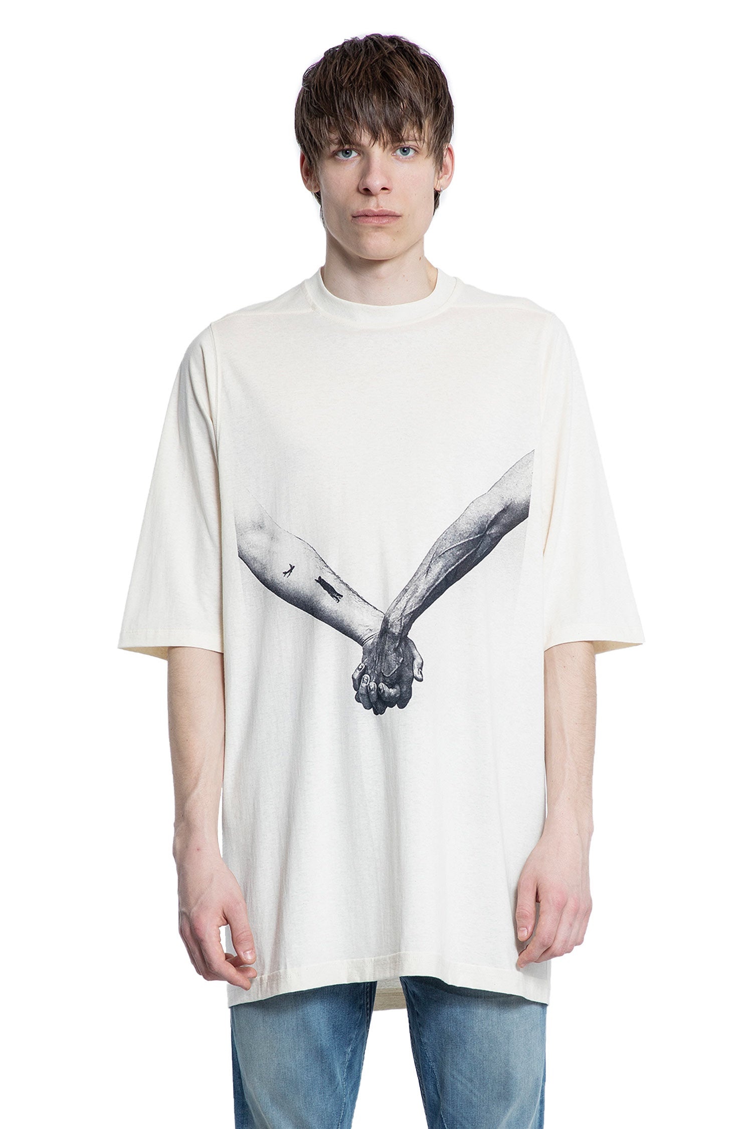 【関税込み】Rick Owens オフホワイト Hollywood Jumbo Tシャツ Off-White Hollywood Jumbo Double LS T-shirt by Rick Owens on