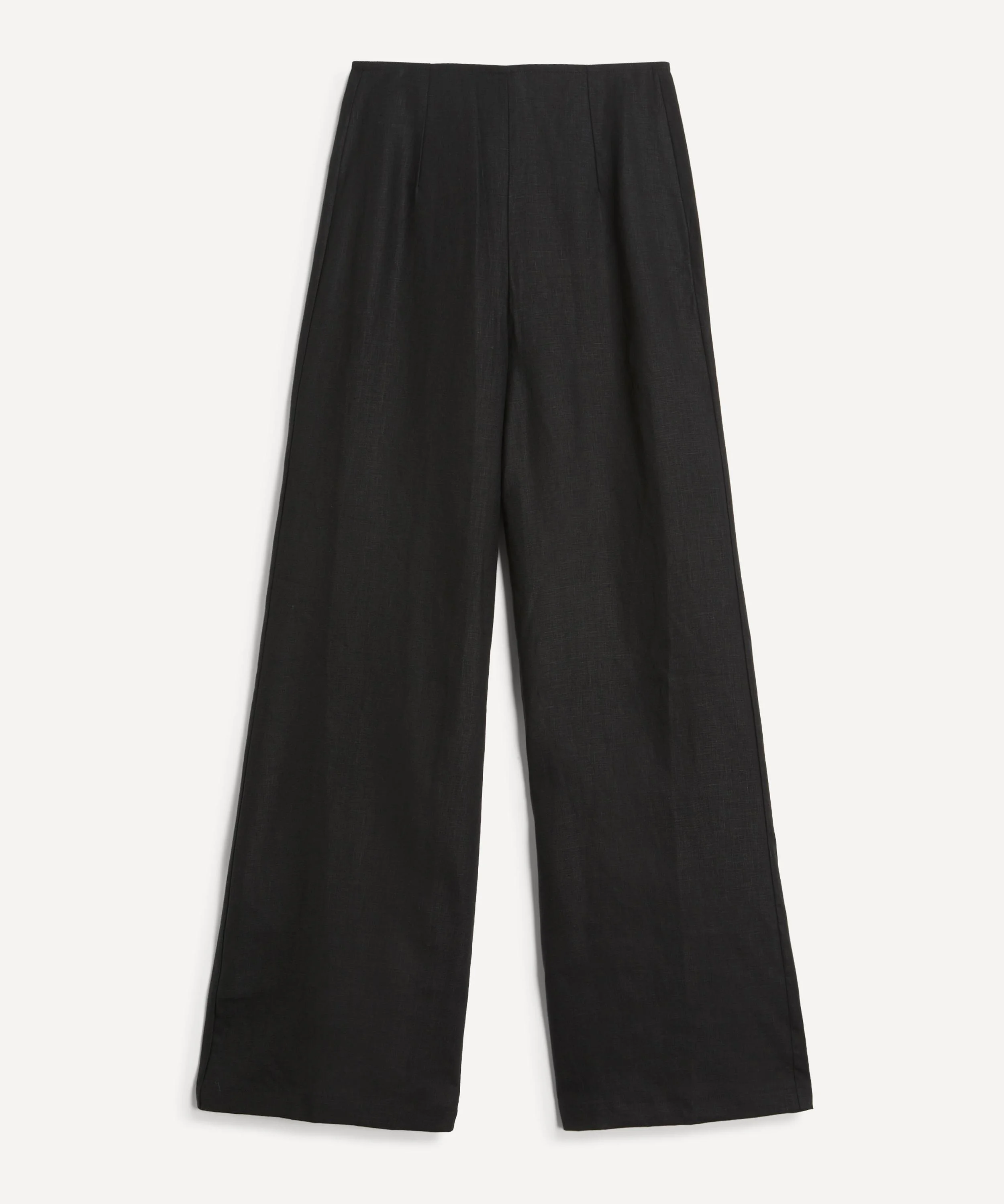 Syna Black Linen Wide-Leg Trousers - 1