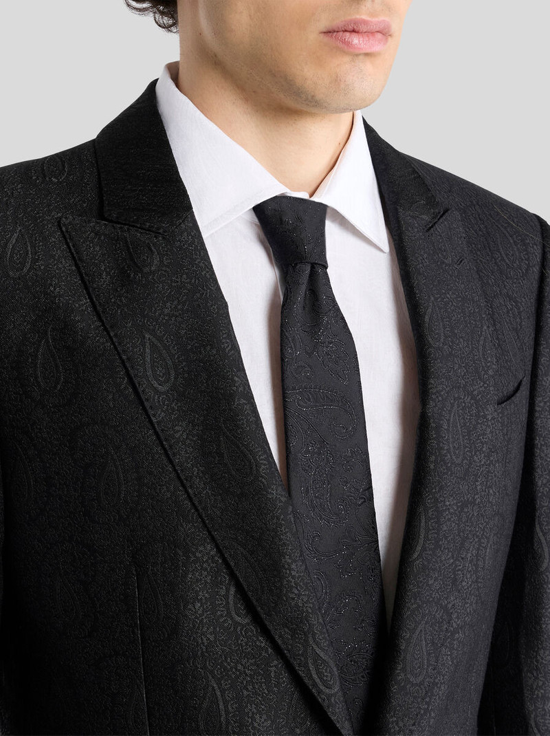 SINGLE-BREASTED COTTON-BLEND JACQUARD JACKET WITH MICRO PAISLEY MOTIF 2