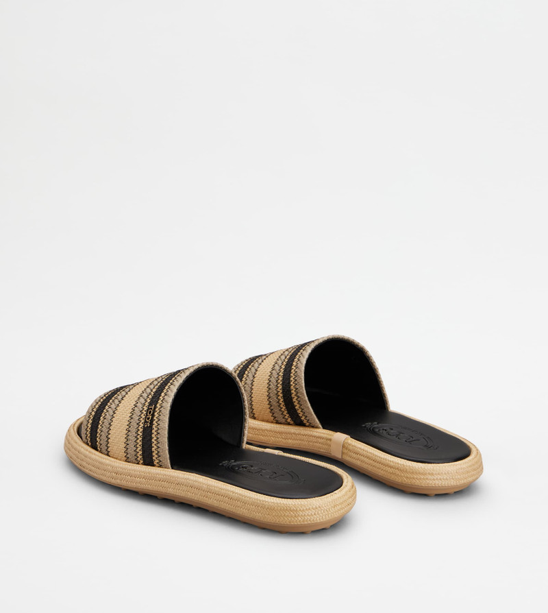 SANDALS IN FABRIC - BEIGE, BLACK 3
