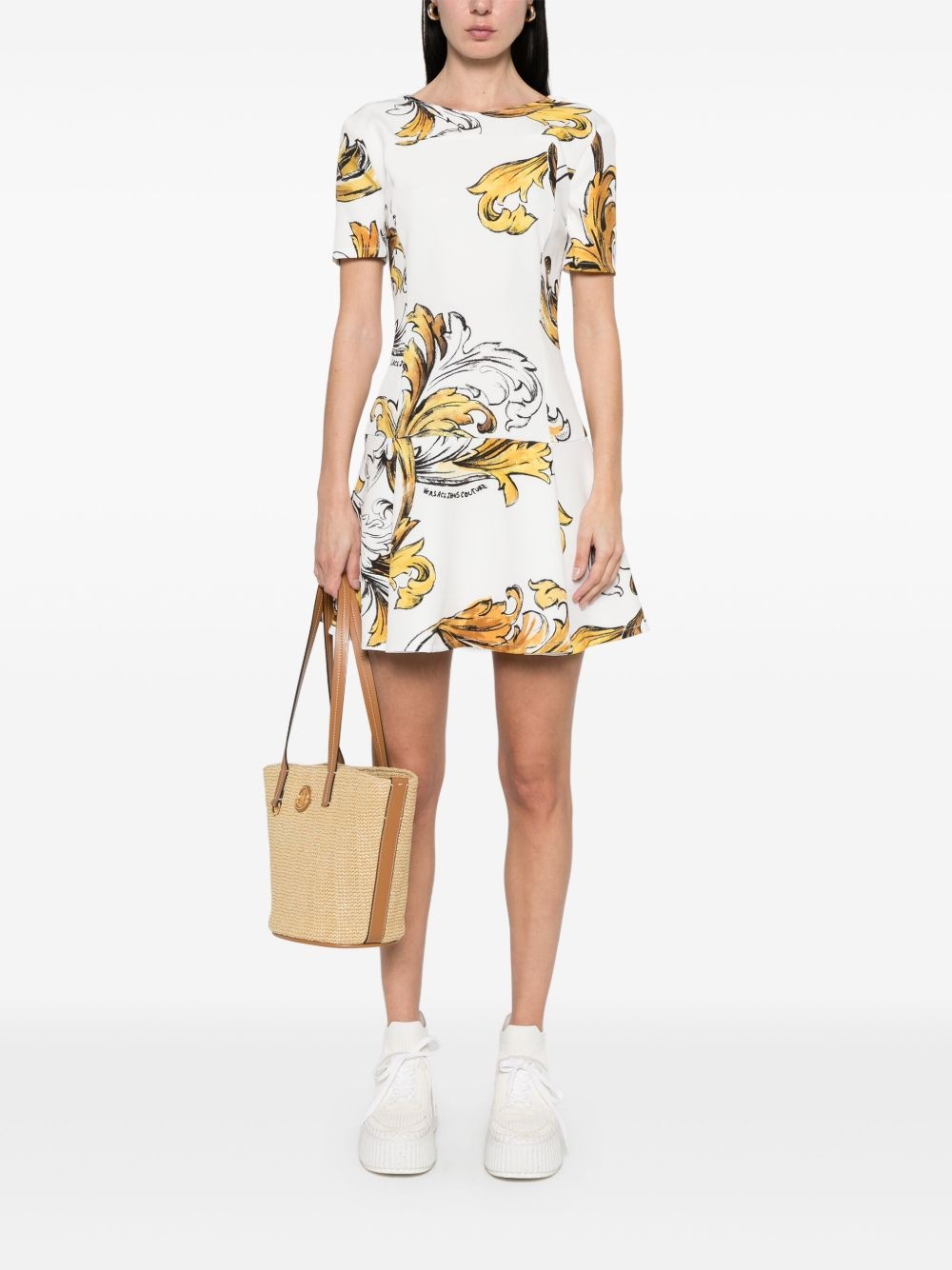 Barocco-print mini dress - 2