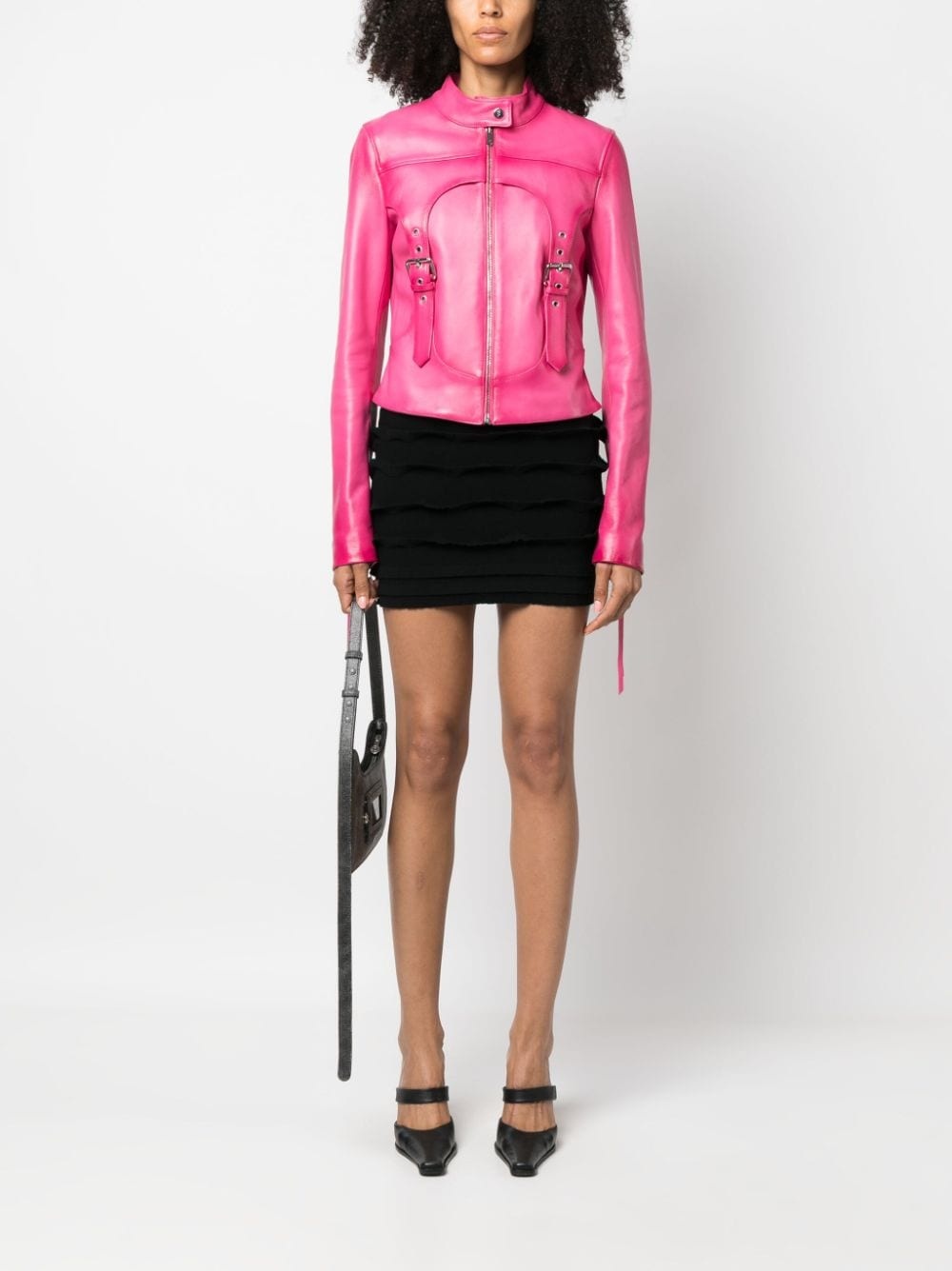 Blumarine zip-up leather jacket | REVERSIBLE