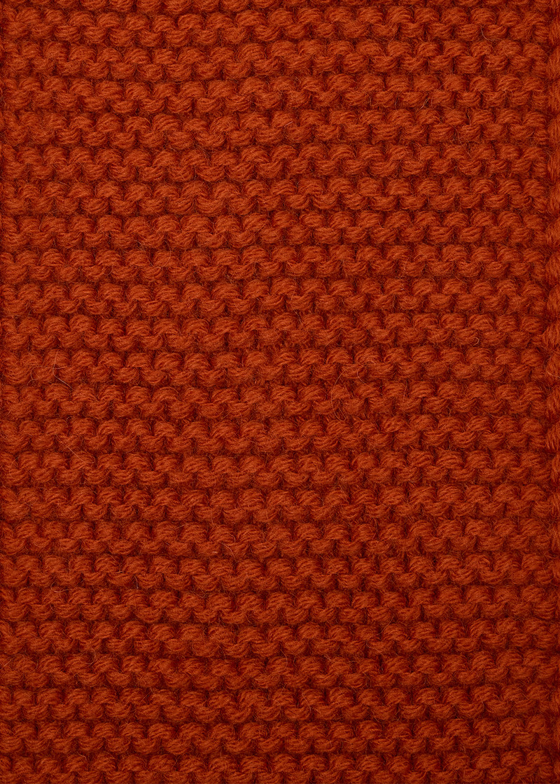 Burnt Orange Chunky Knit Wool Scarf 3