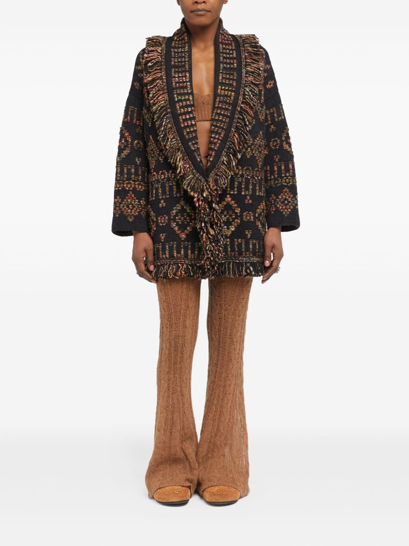 Alanui patterned fringed cardigan outlook