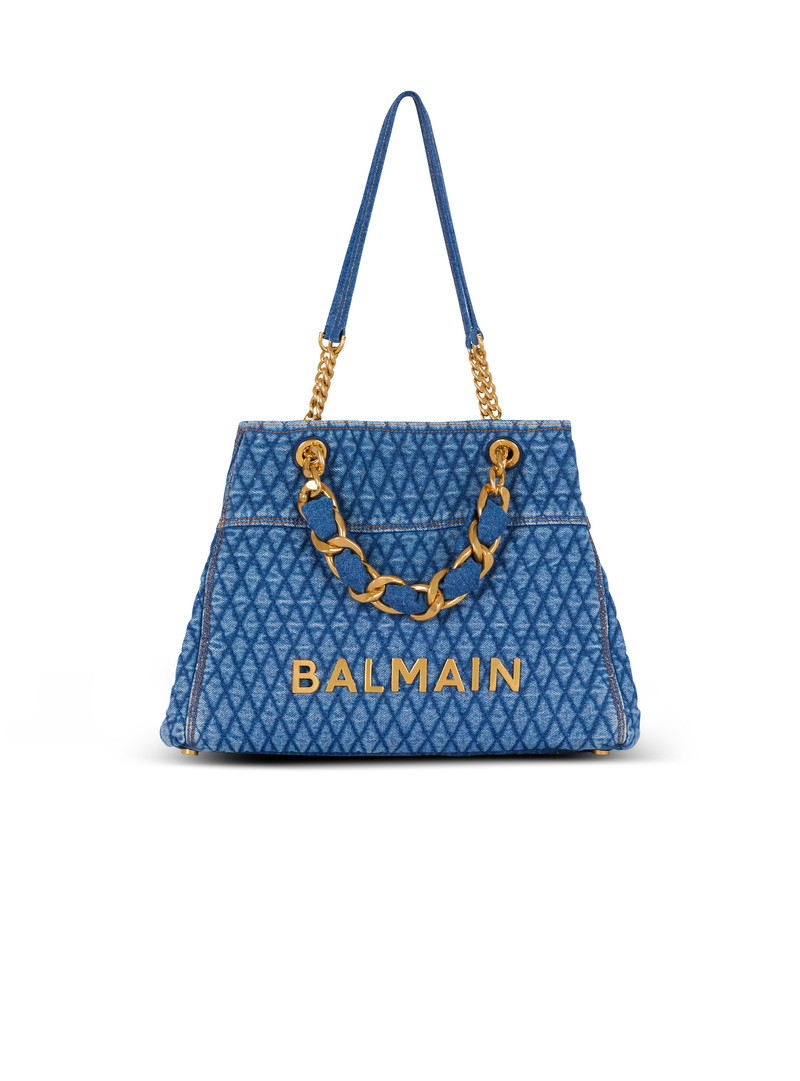 1945 Soft tote bag in diamond-quilted denim 4
