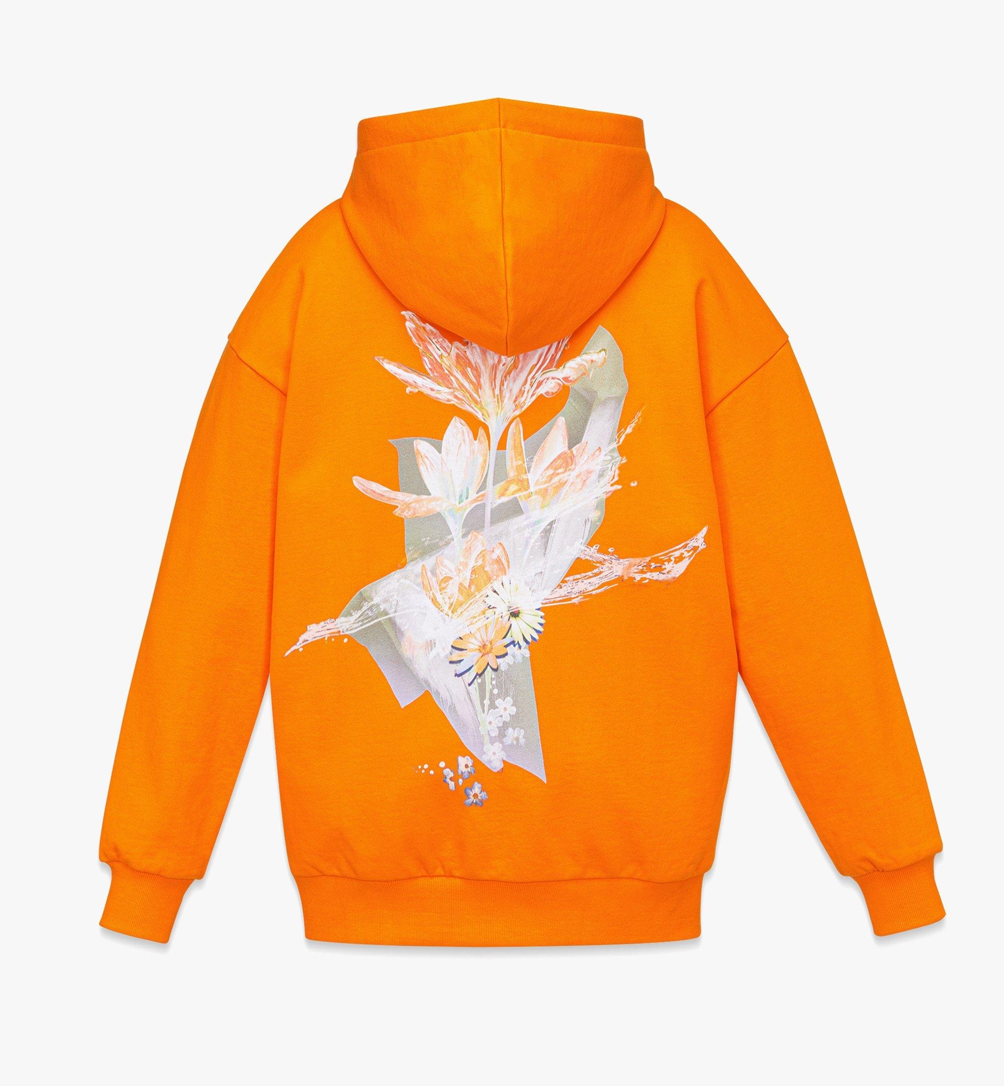 Floral Print Logo Hoodie in Organic Cotton - 3