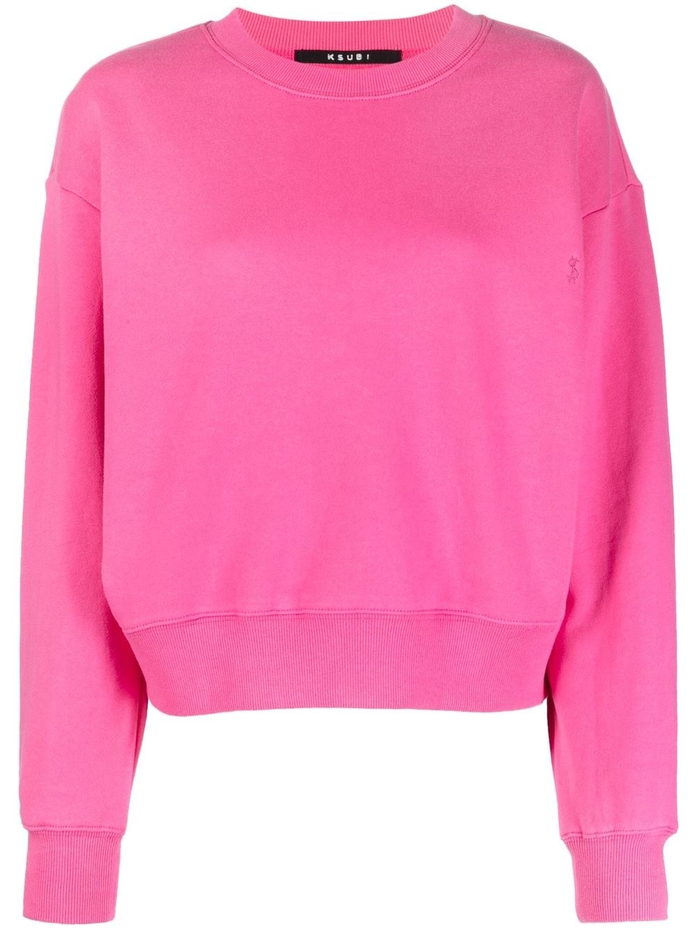 crew-neck cotton sweatshirt - 1