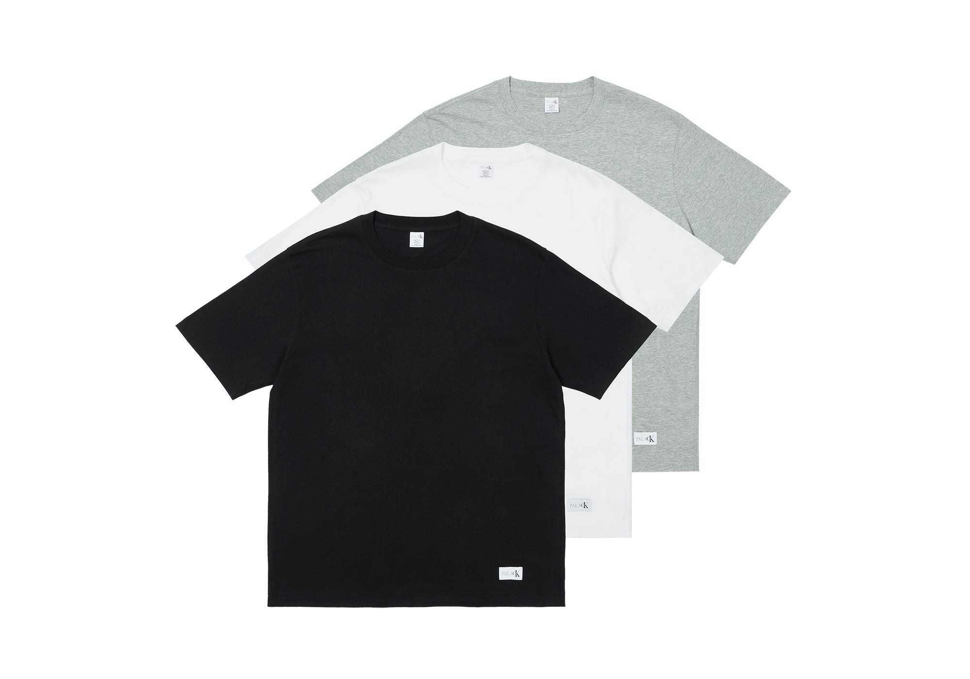 CK1 PALACE SHORT SLEEVE CREW NECK TEE 3PK CLASSIC WHITE / LIGHT GREY HEATHER / BLACK - 1
