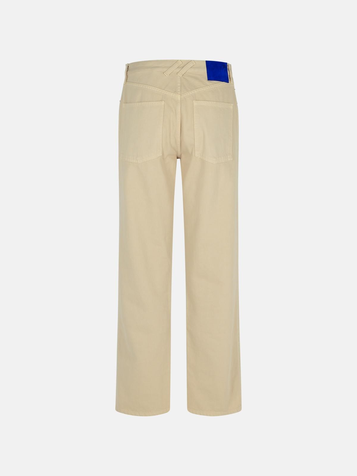 CREAM COTTON JEANS - 3