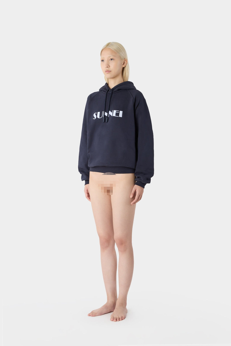 EMBROIDERED HOODIE / dark blue 1