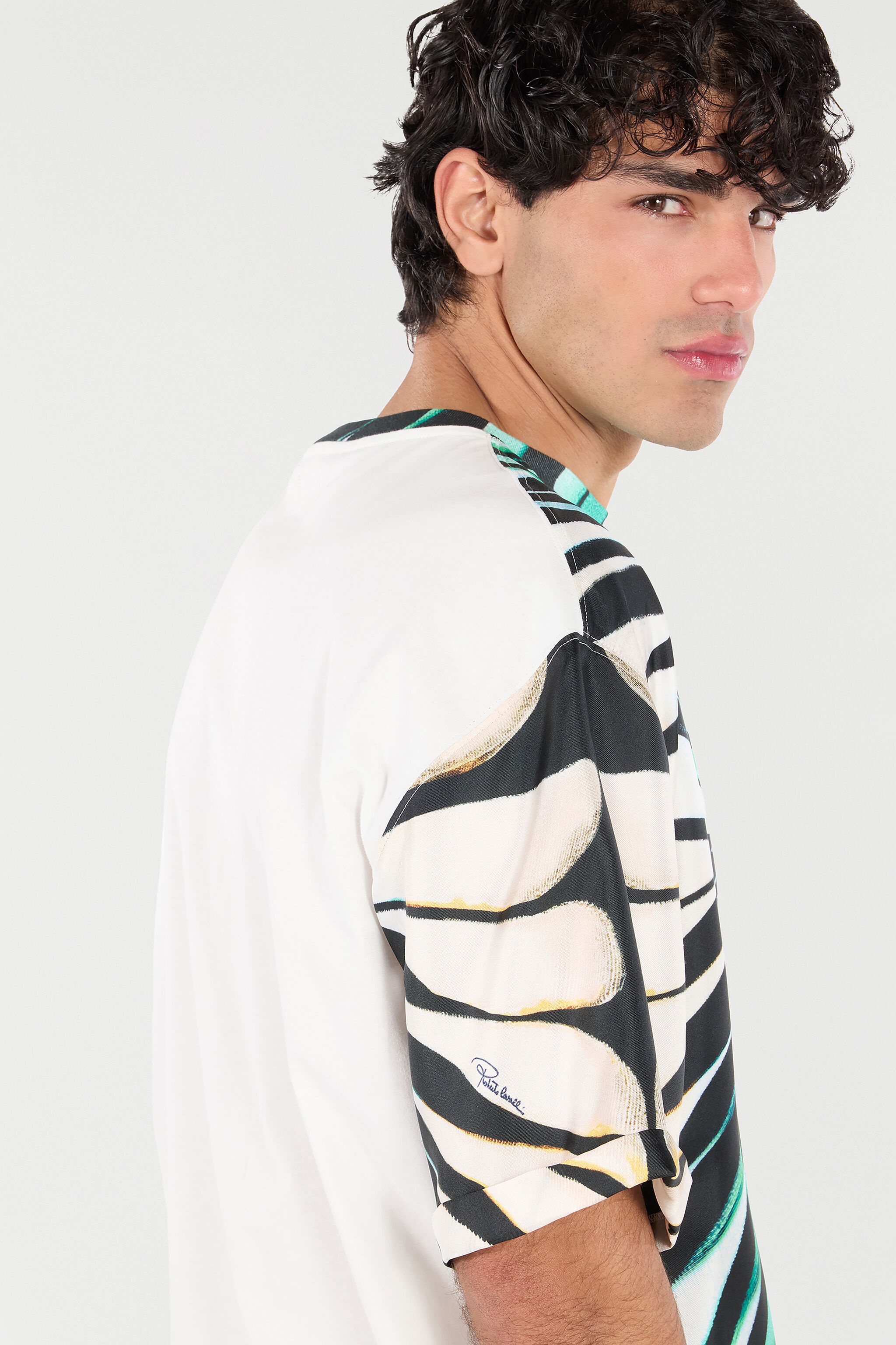 Silk-Blend T-Shirt with Ray of Sea Print - 7