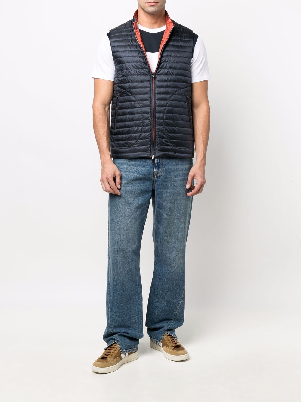 quilted feather-down gilet - 6