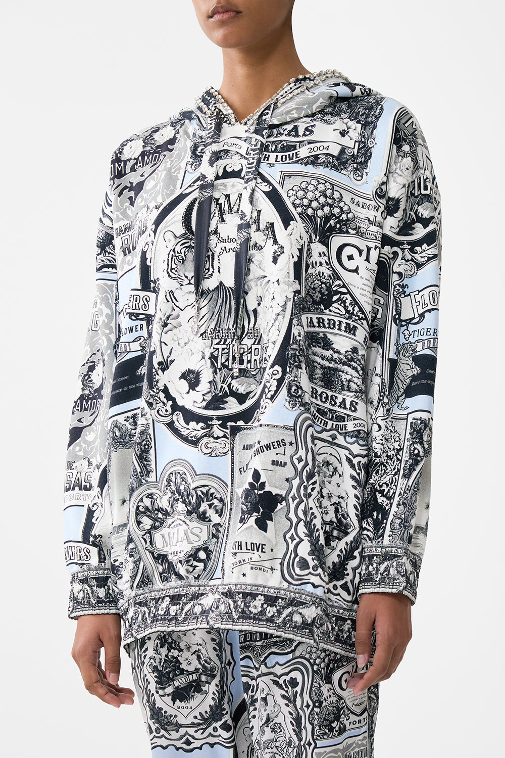 SILK BAND OVERSIZED HOODIE WITH POCKETS - 5