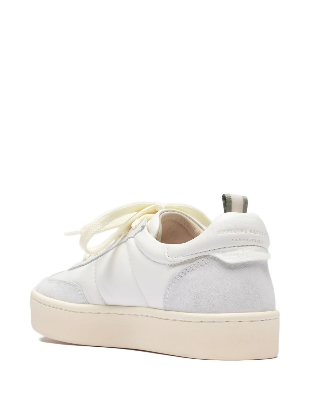 Kombined leather lace-up sneakers - 5