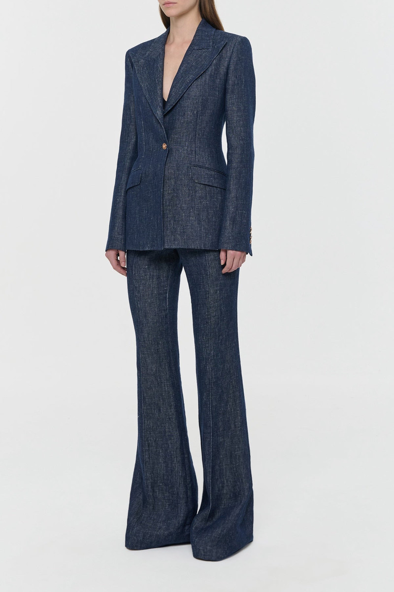 Rhein Flare Pant in Stone Washed Linen Denim 3