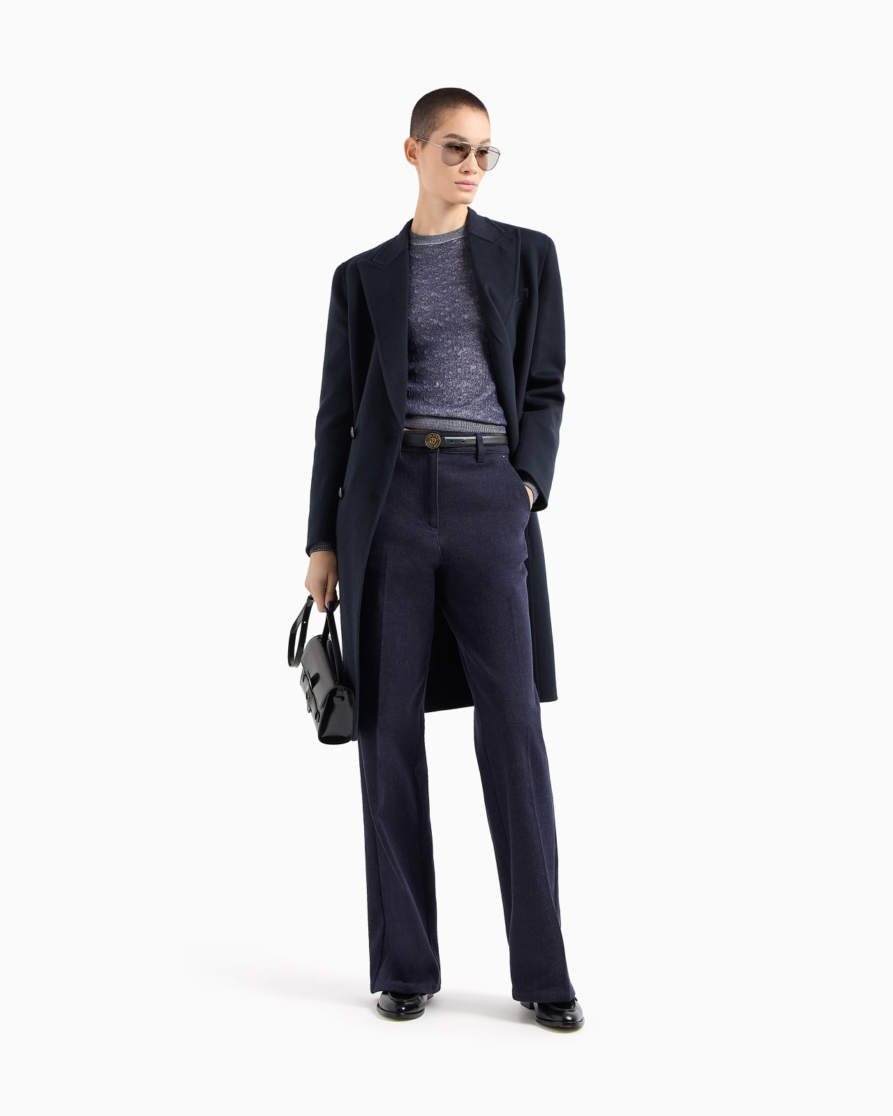 Denim Collection palazzo-style five-pocket trousers in stretch denim - 2