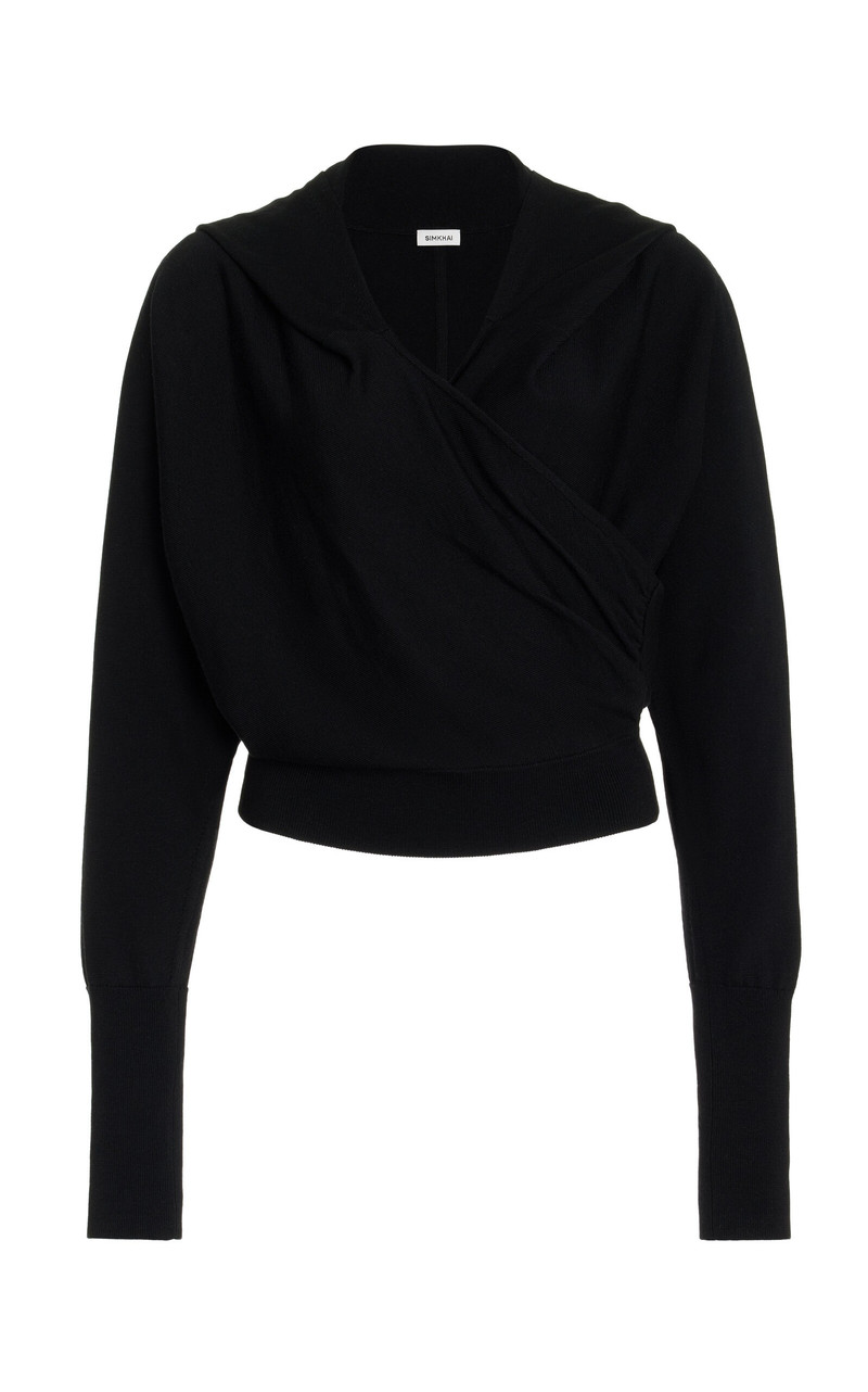 Riley Wool Wrap Hoodie black 1