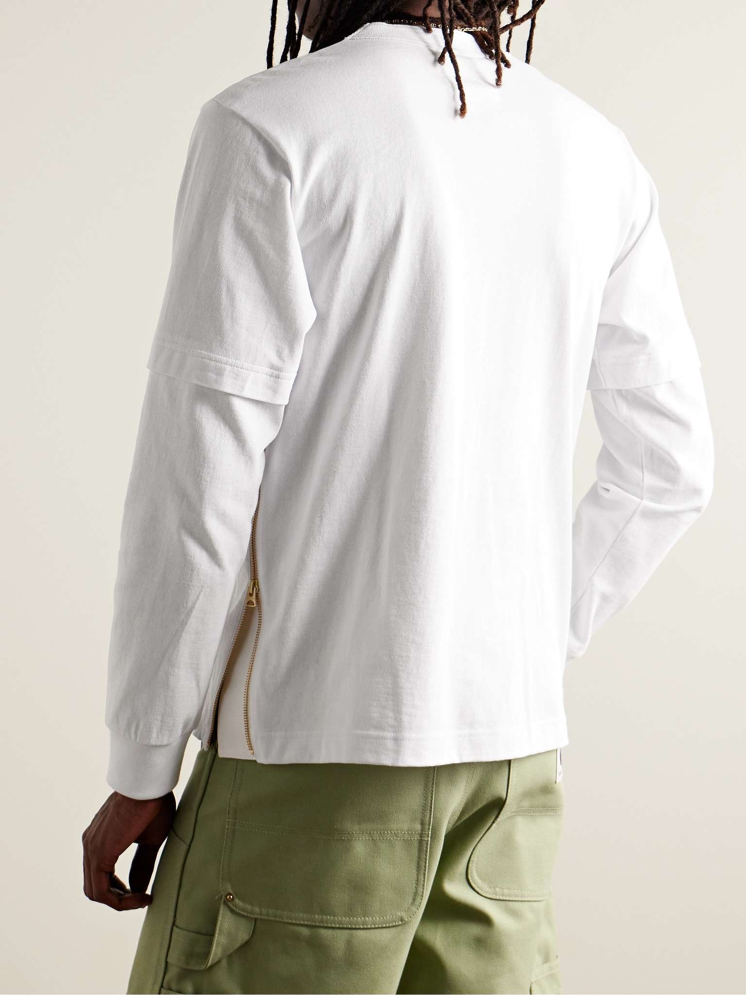 + Carhartt WIP Layered Logo-Appliquéd Canvas-Trimmed Cotton-Jersey T-Shirt - 3
