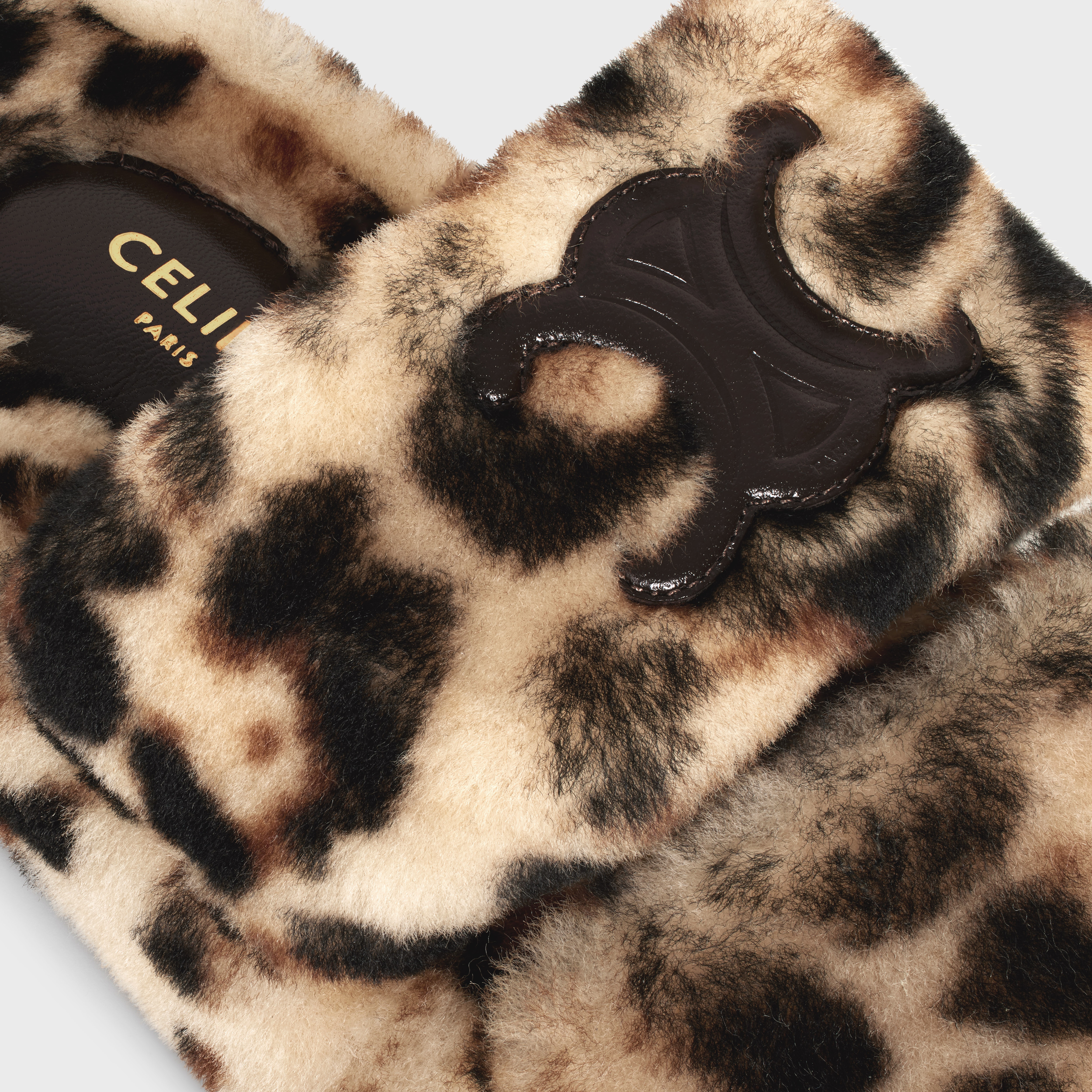 CELINE FUR SLIDES TRIOMPHE in Shearling - 5
