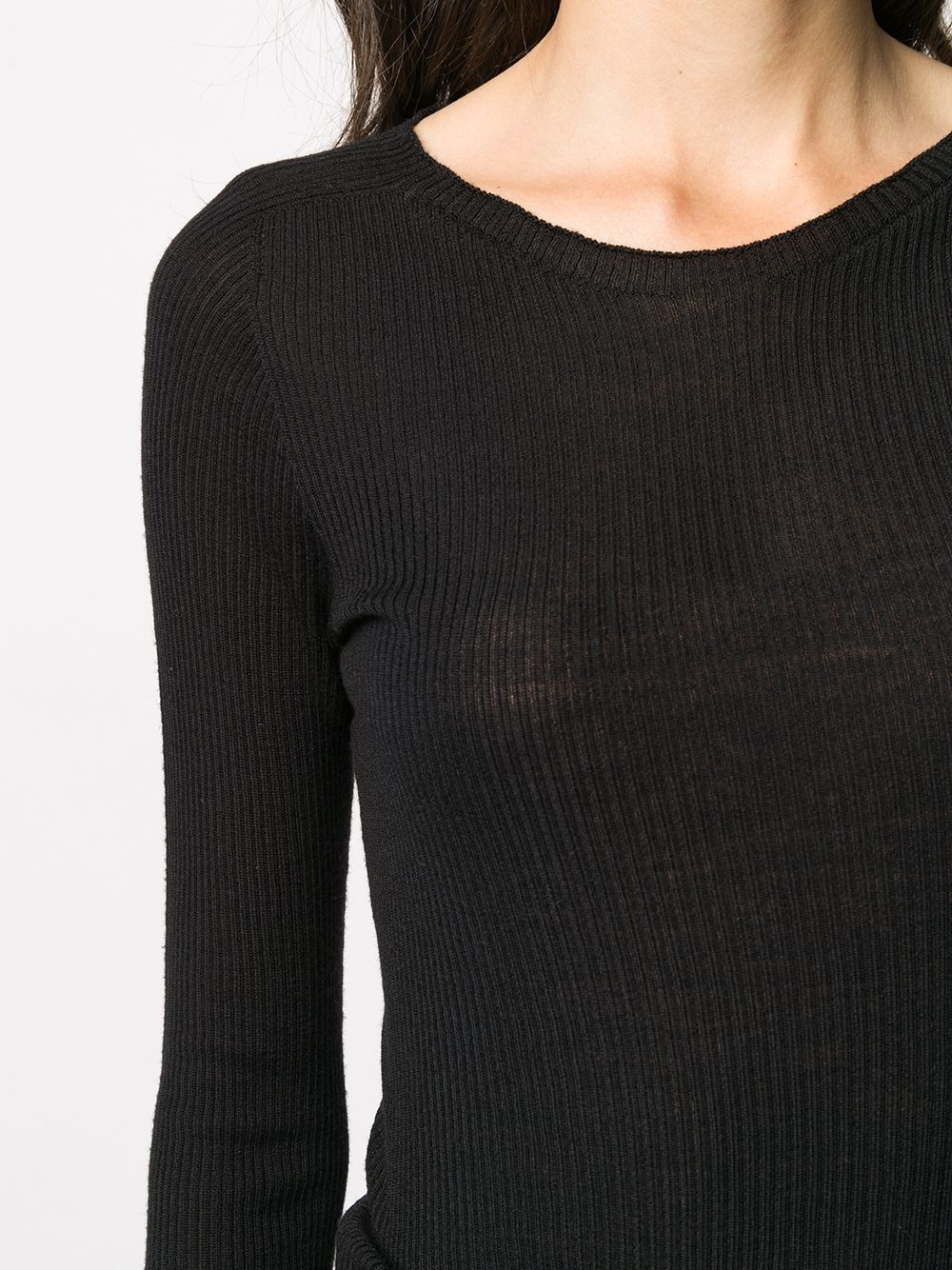 ribbed knit mid-length jumper - 5