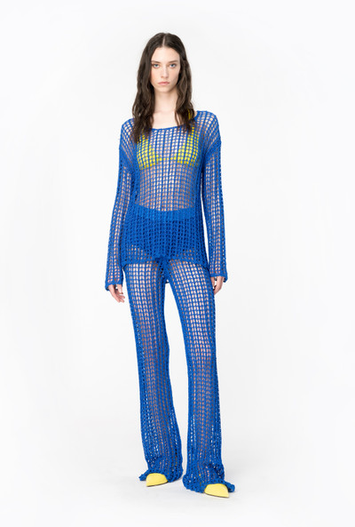 PINKO GLOSSY-THREAD MESH TROUSERS outlook