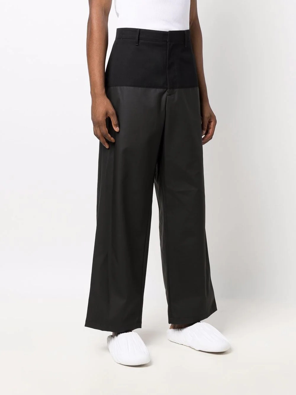 two-toned straight trousers - 3