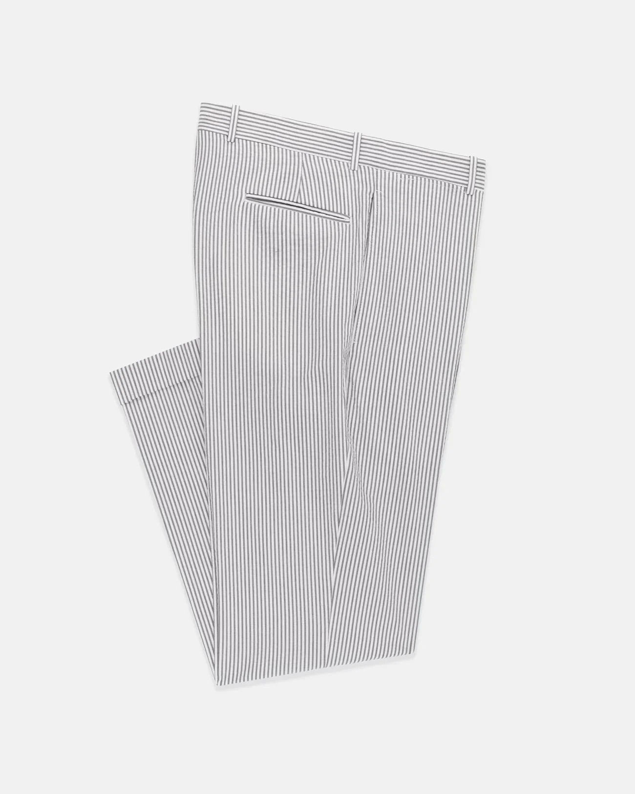 MADE-IN-CANADA GREY STRIPE SEERSUCKER TROUSER - 1