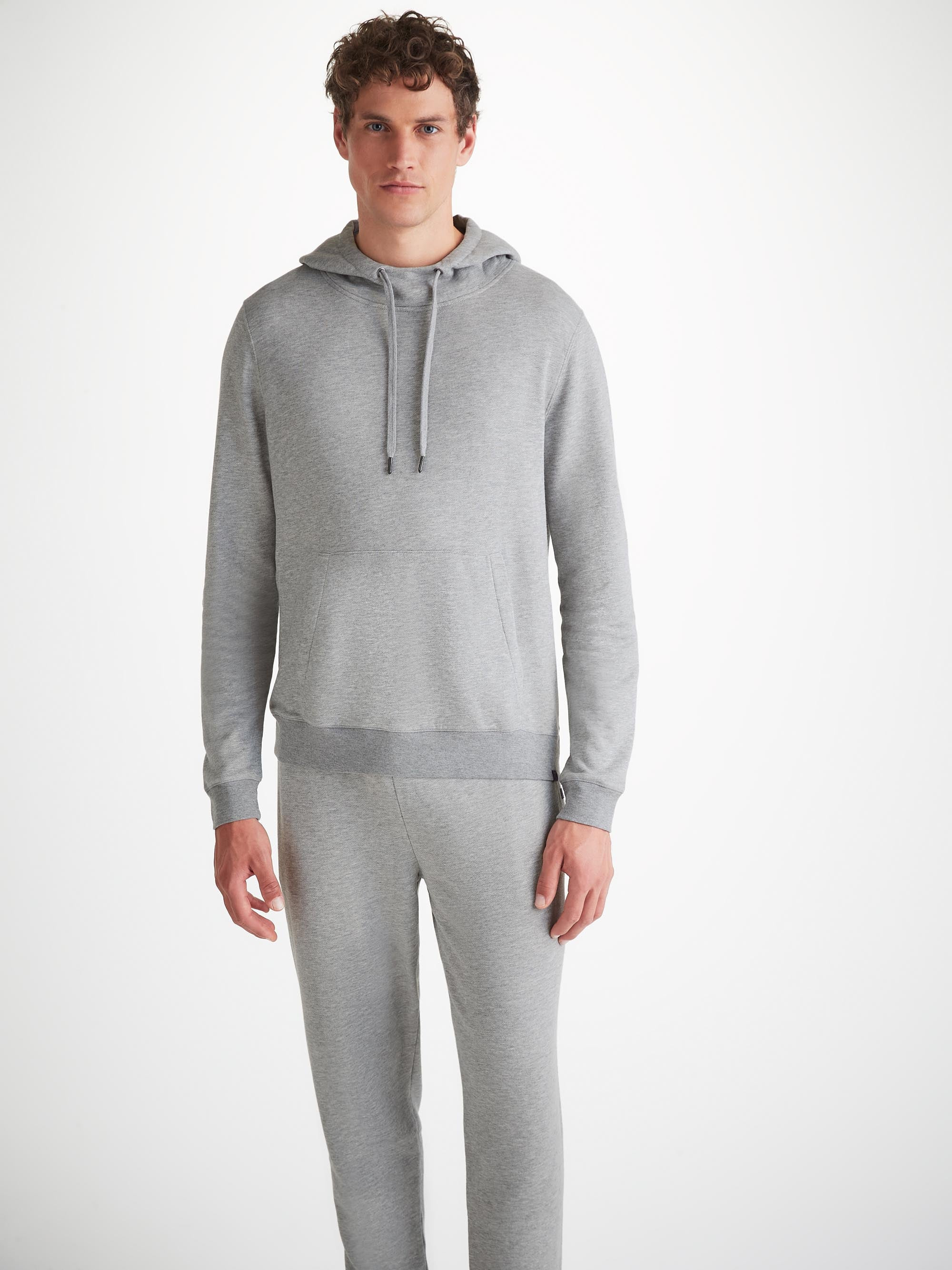 Men's Pullover Hoodie Quinn Cotton Modal Silver - 8