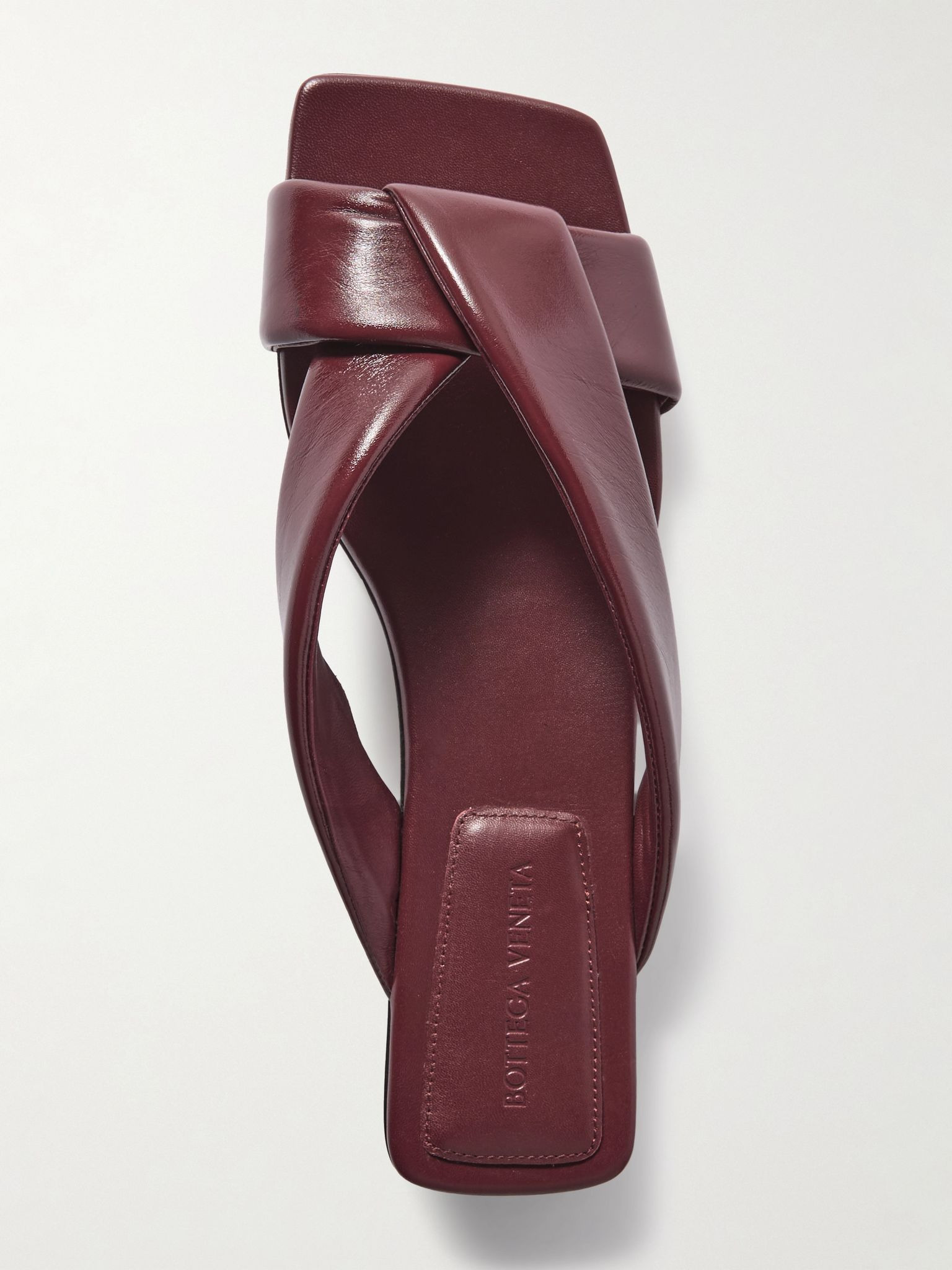 Riva padded leather sandals Burgundy - 5