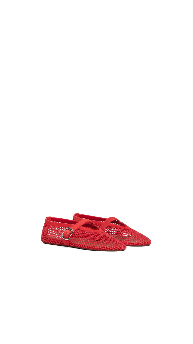 Alaïa BALLET FLATS IN FISHNET AND SUEDE outlook