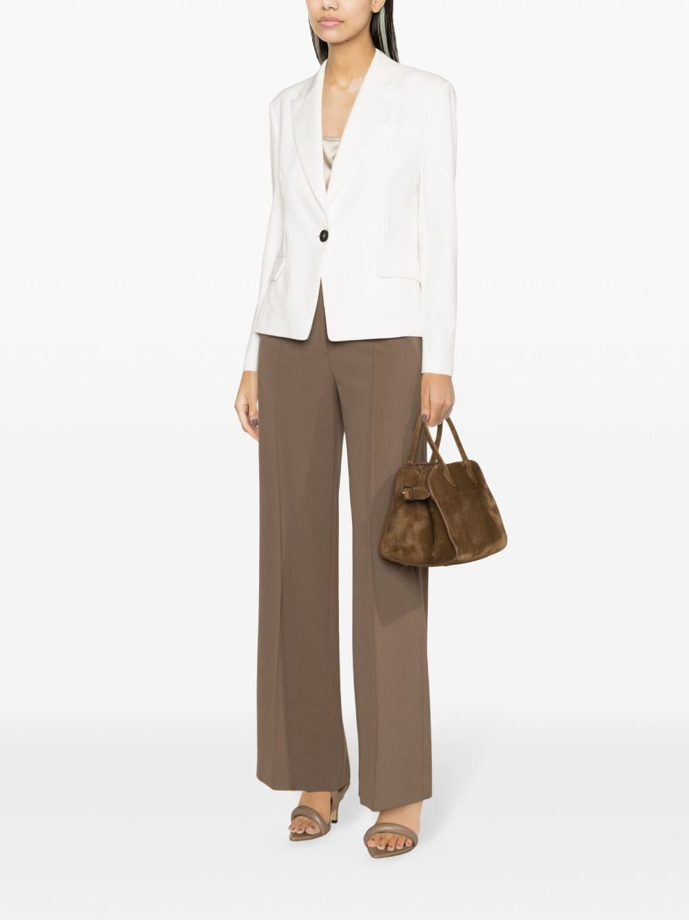 single-breasted cotton-blend blazer - 3