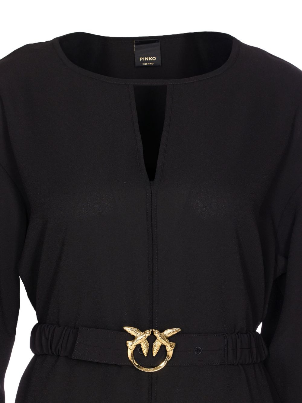 V-neck Bird-embellished dress - 3