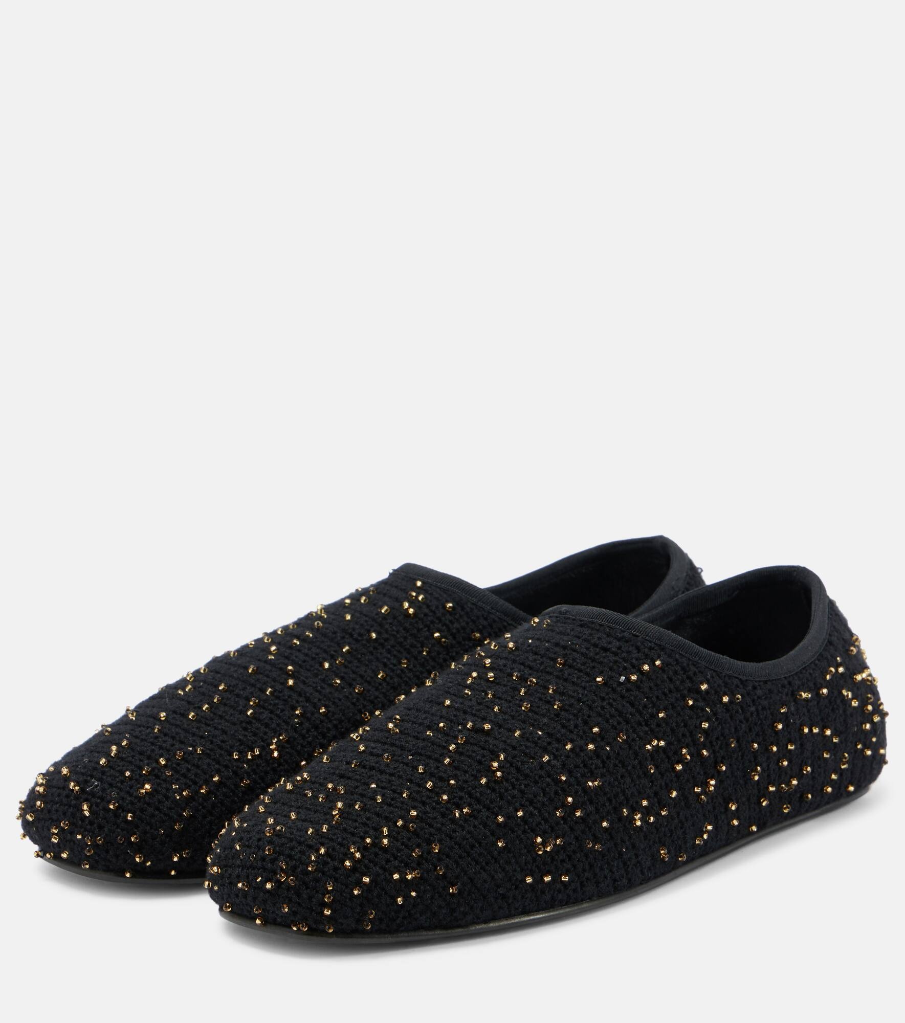 Aris embellished knitted ballet flats - 4