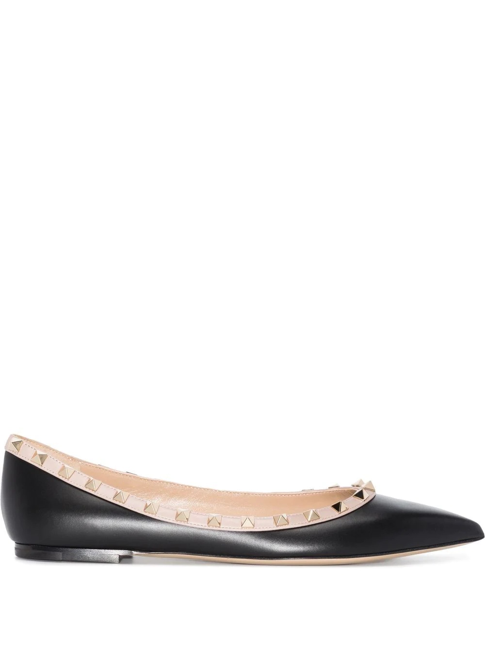 Rockstud pointed-toe ballerina shoes - 1