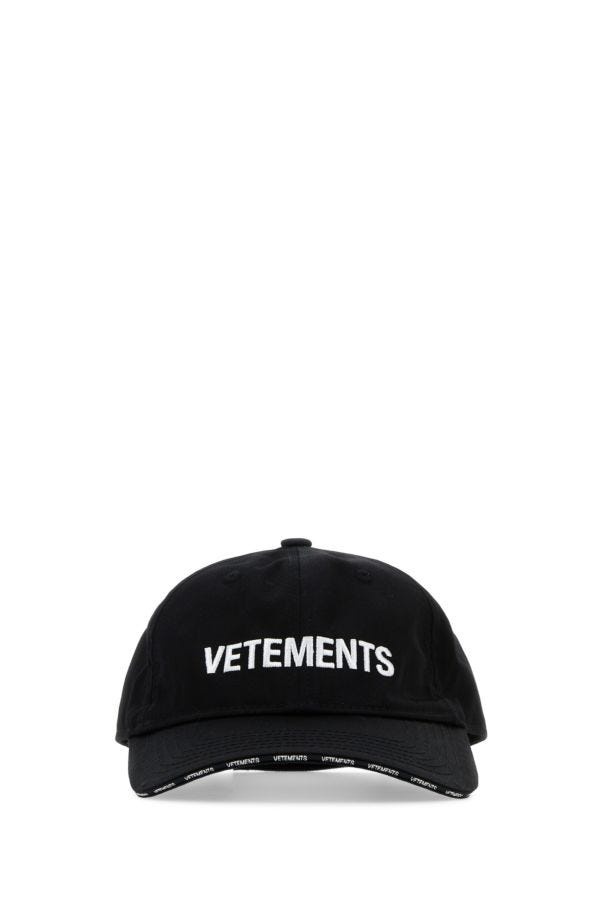 Black cotton baseball cap - 1