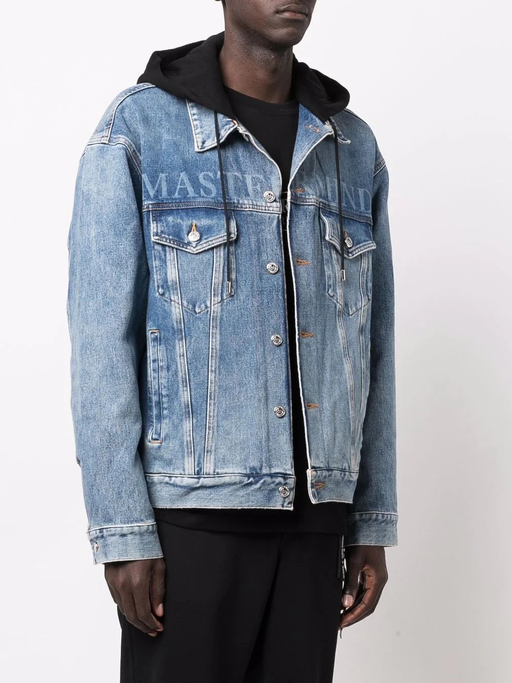 hooded denim jacket - 3