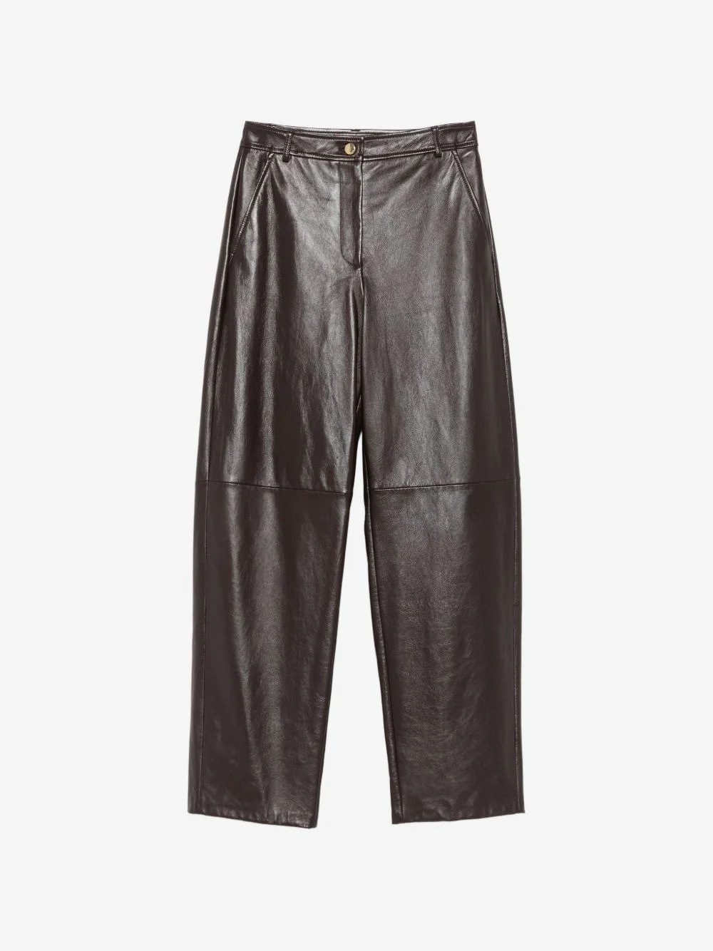 leather wide-leg trousers - 1