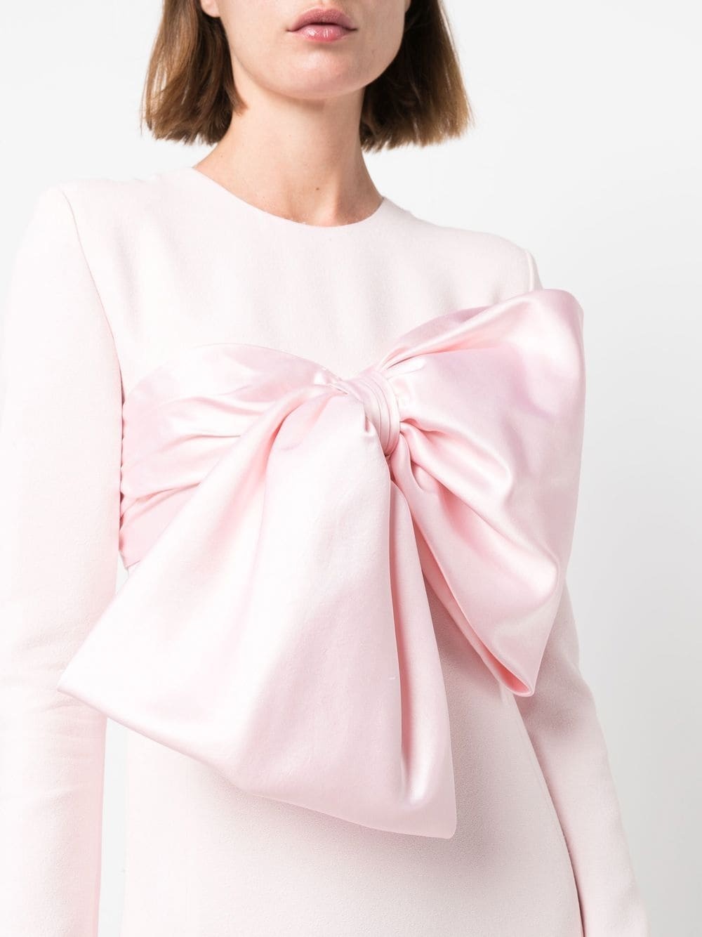 oversize-bow mini dress - 5