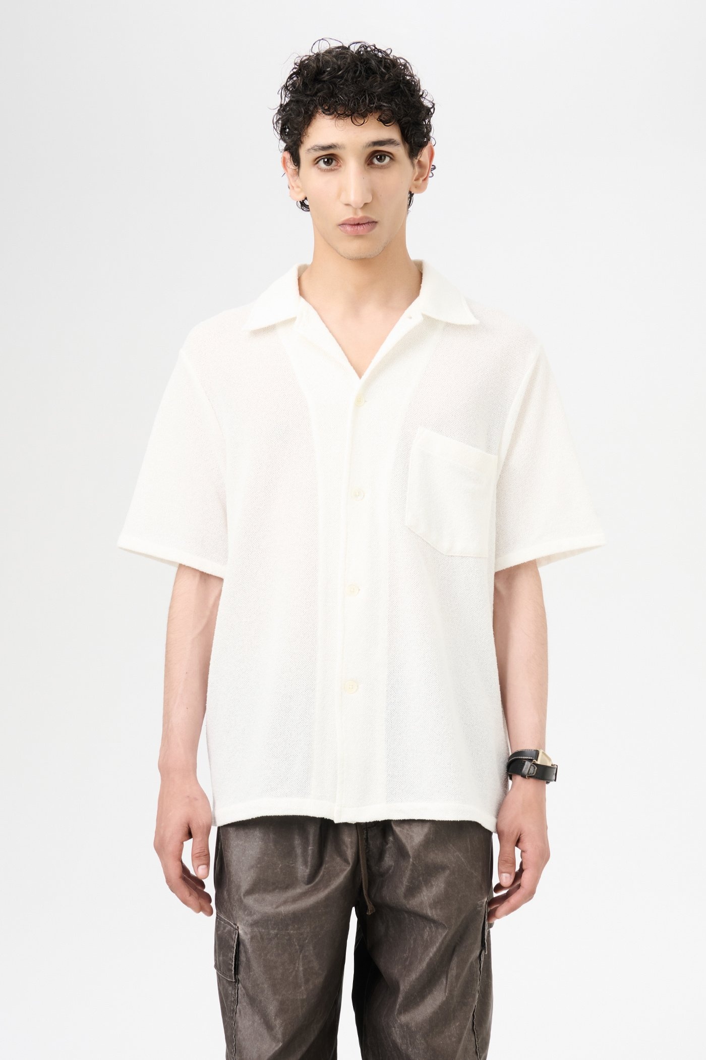 Box Shirt Shortsleeve White Boucle - 3