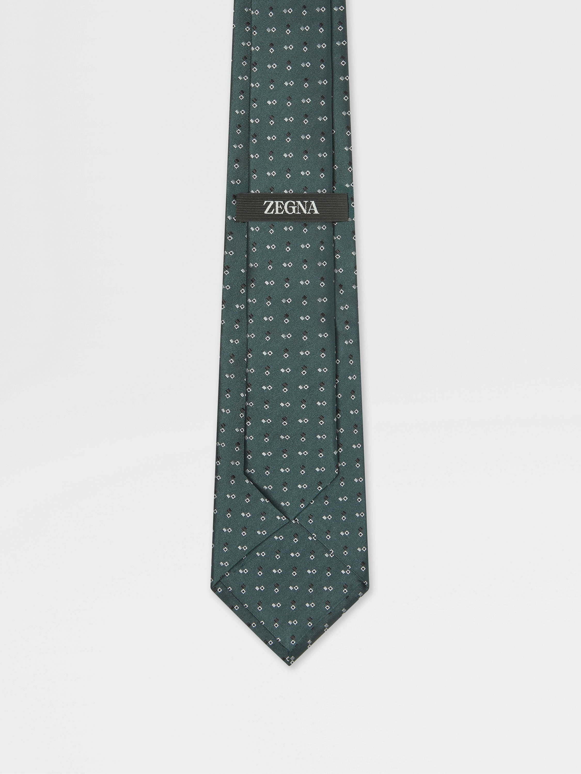 DARK GREEN SILK TIE - 3