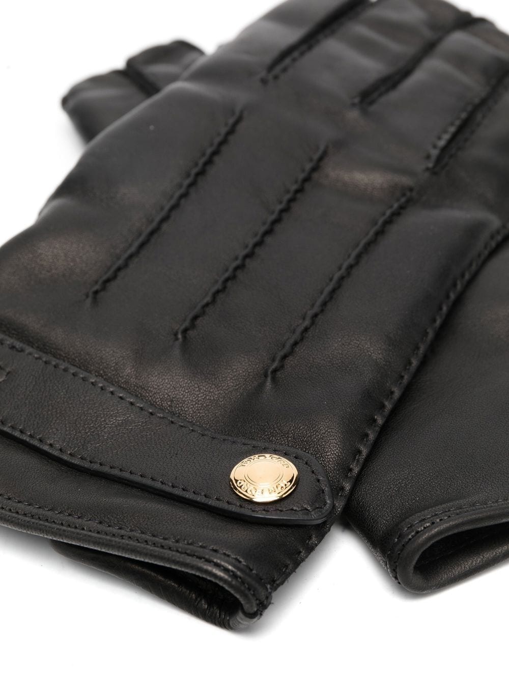 press-stud leather gloves - 2