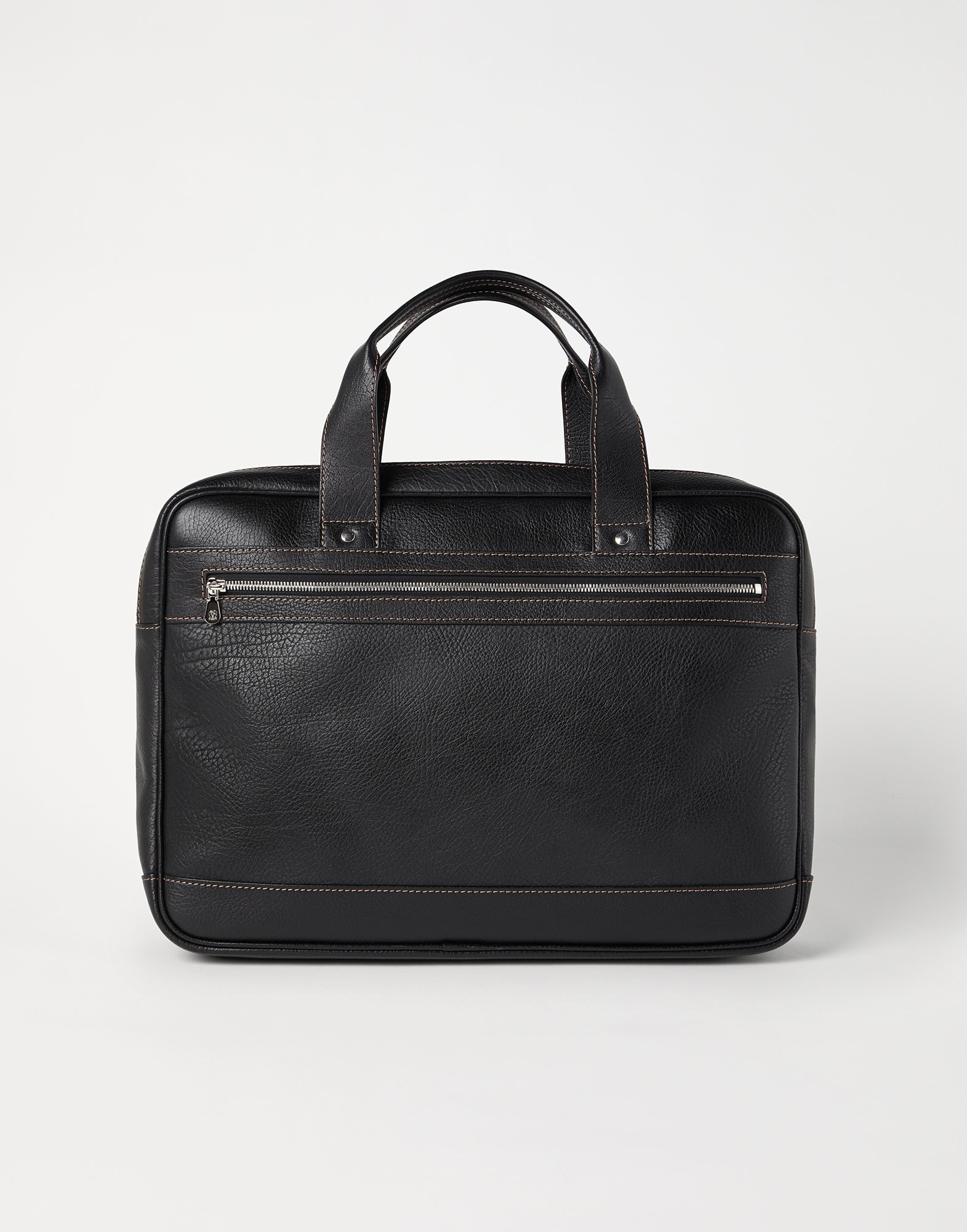 Grained calfskin briefcase with zipper - 2