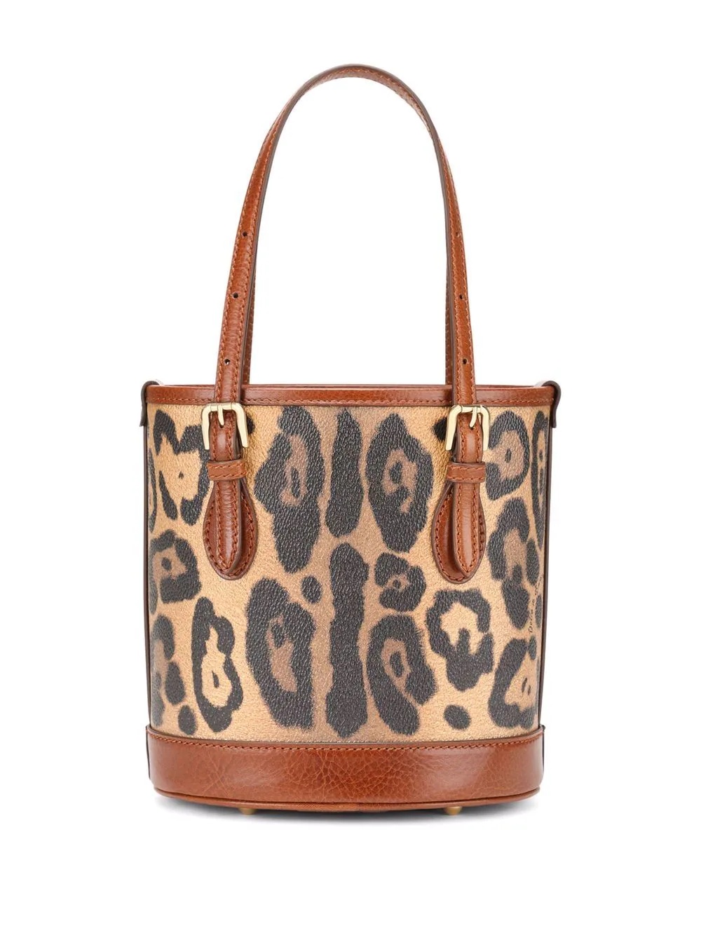 leopard-print leather tote bag - 3