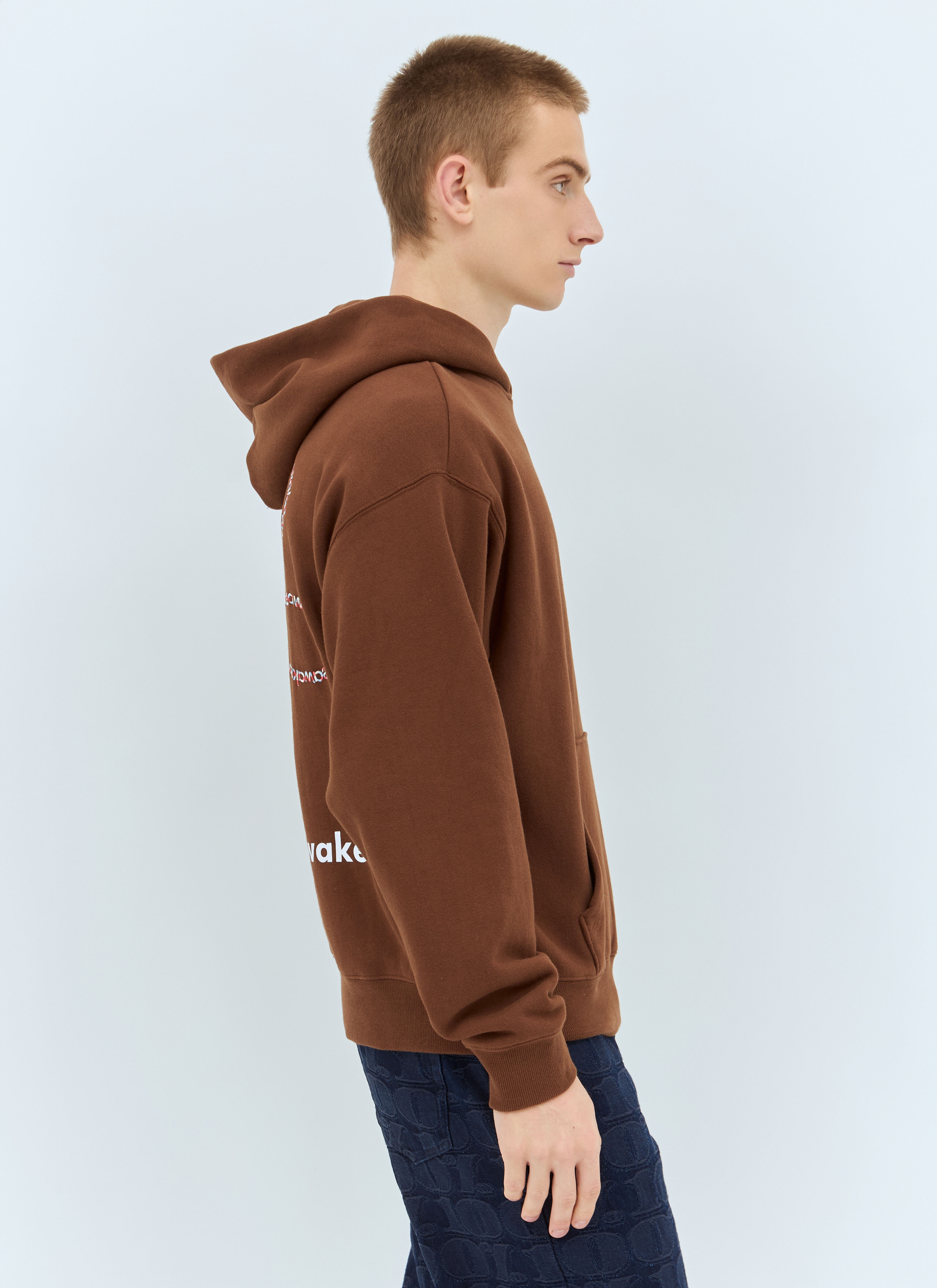 Flower Stamp Zip Hooded Sweatshirt - 4
