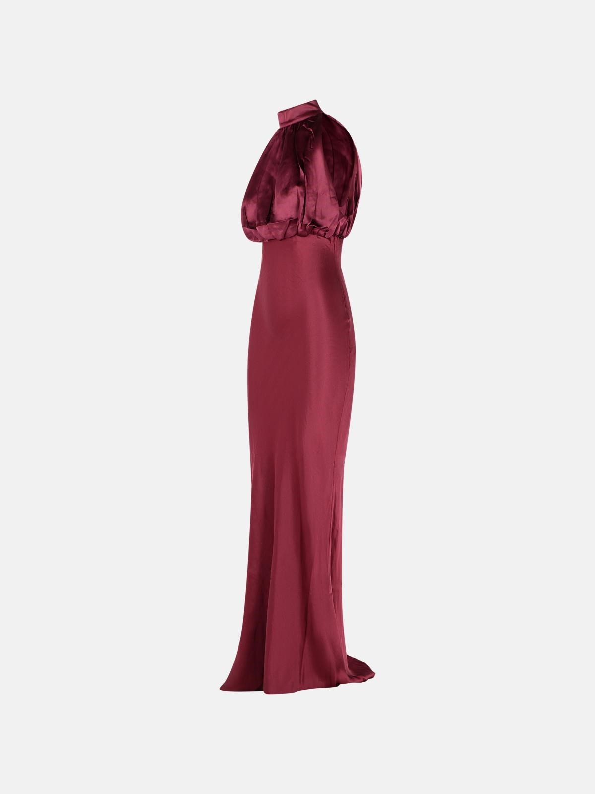 KALINA' BURGUNDY SILK DRESS - 2