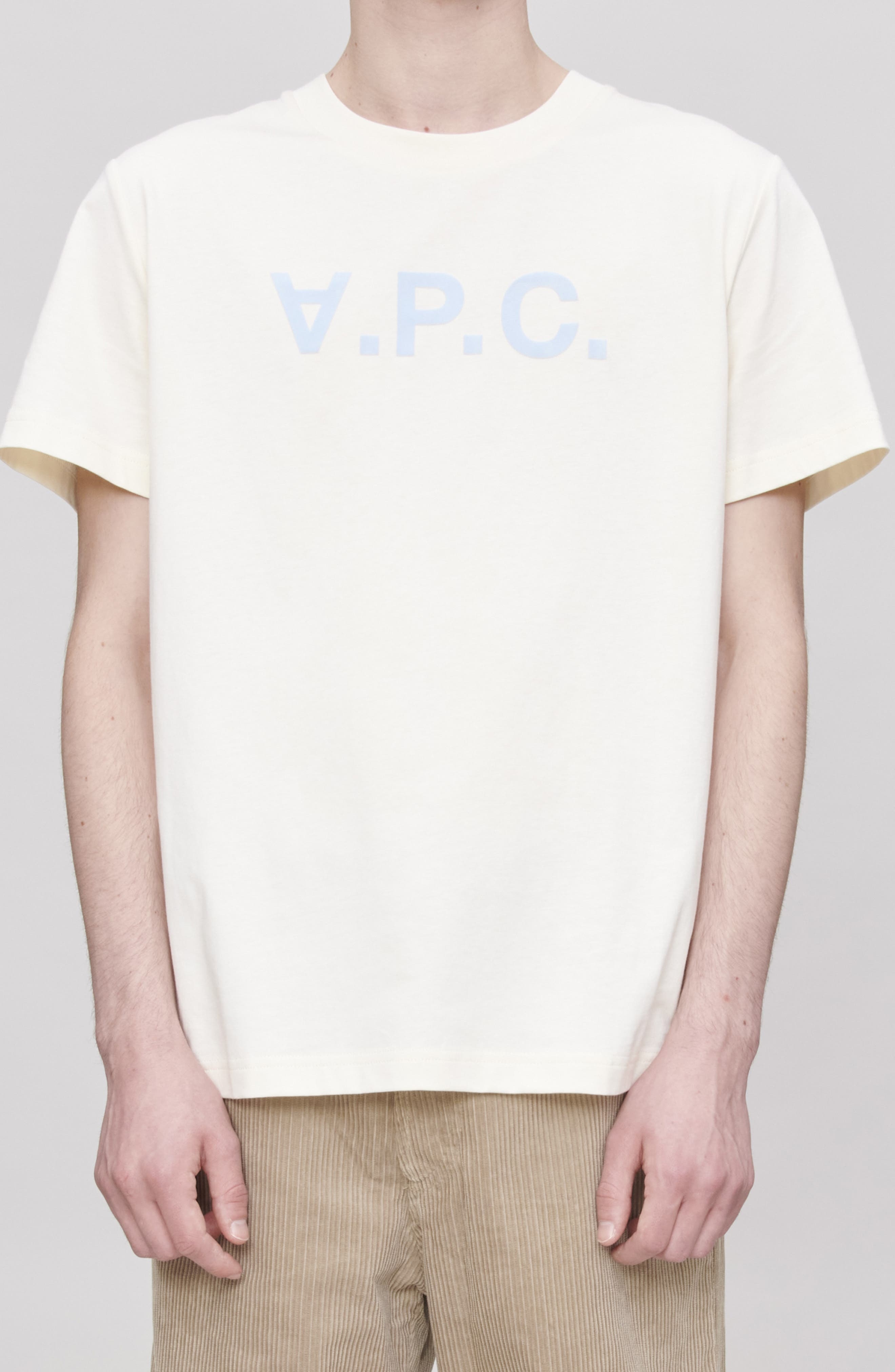 A.P.C. Grand V.P.C. Logo T-Shirt in Ecru /Blue Ciel at Nordstrom - 1