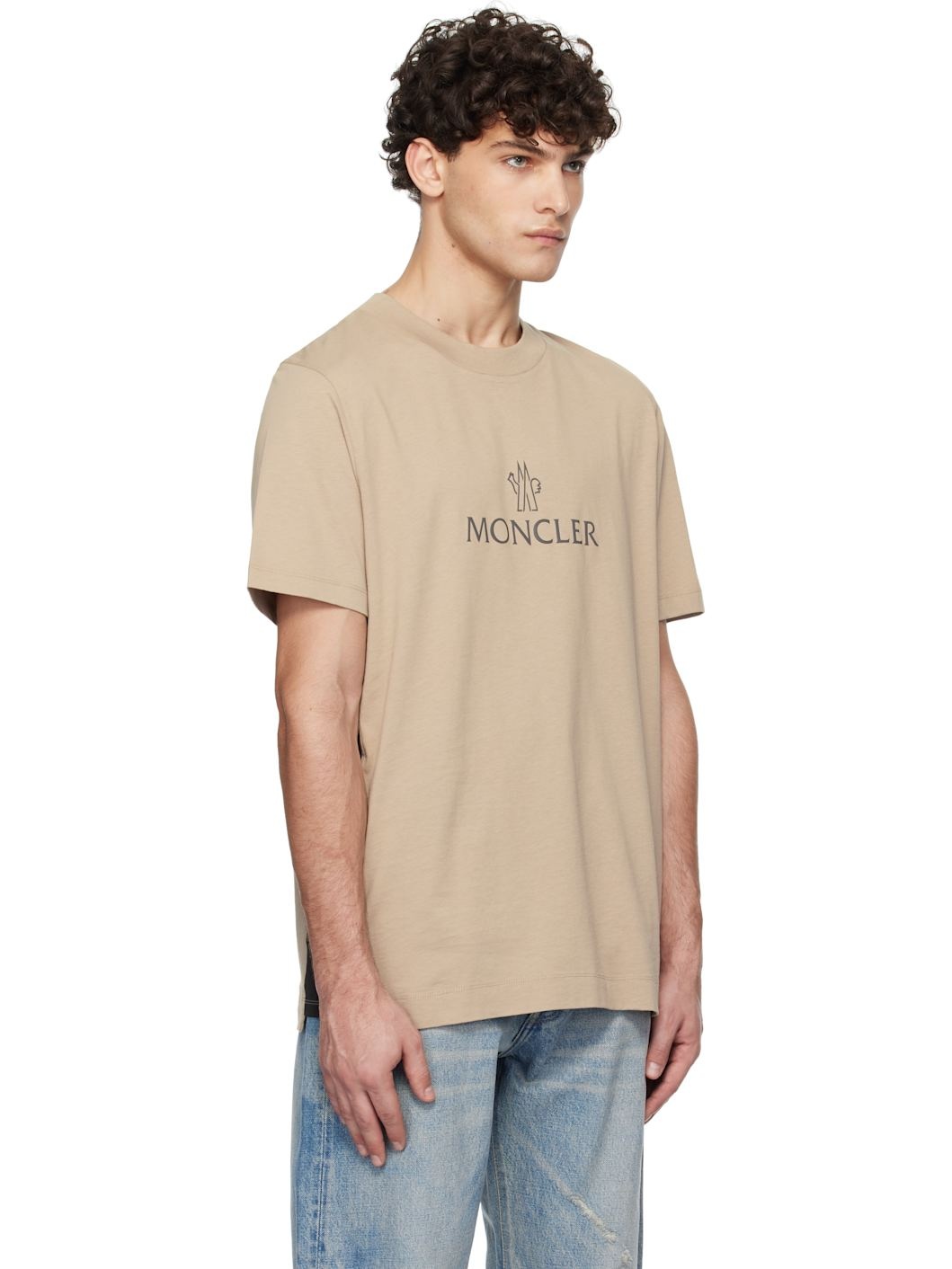 Beige Logo Cotton T-shirt - 2
