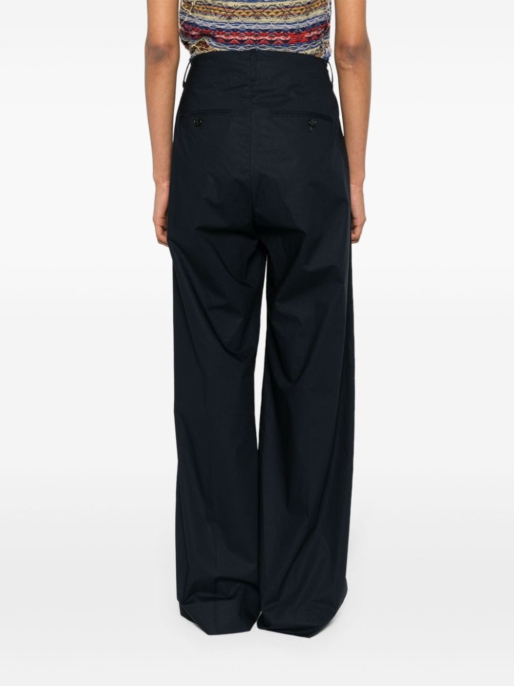 pleated straight-leg trousers - 4