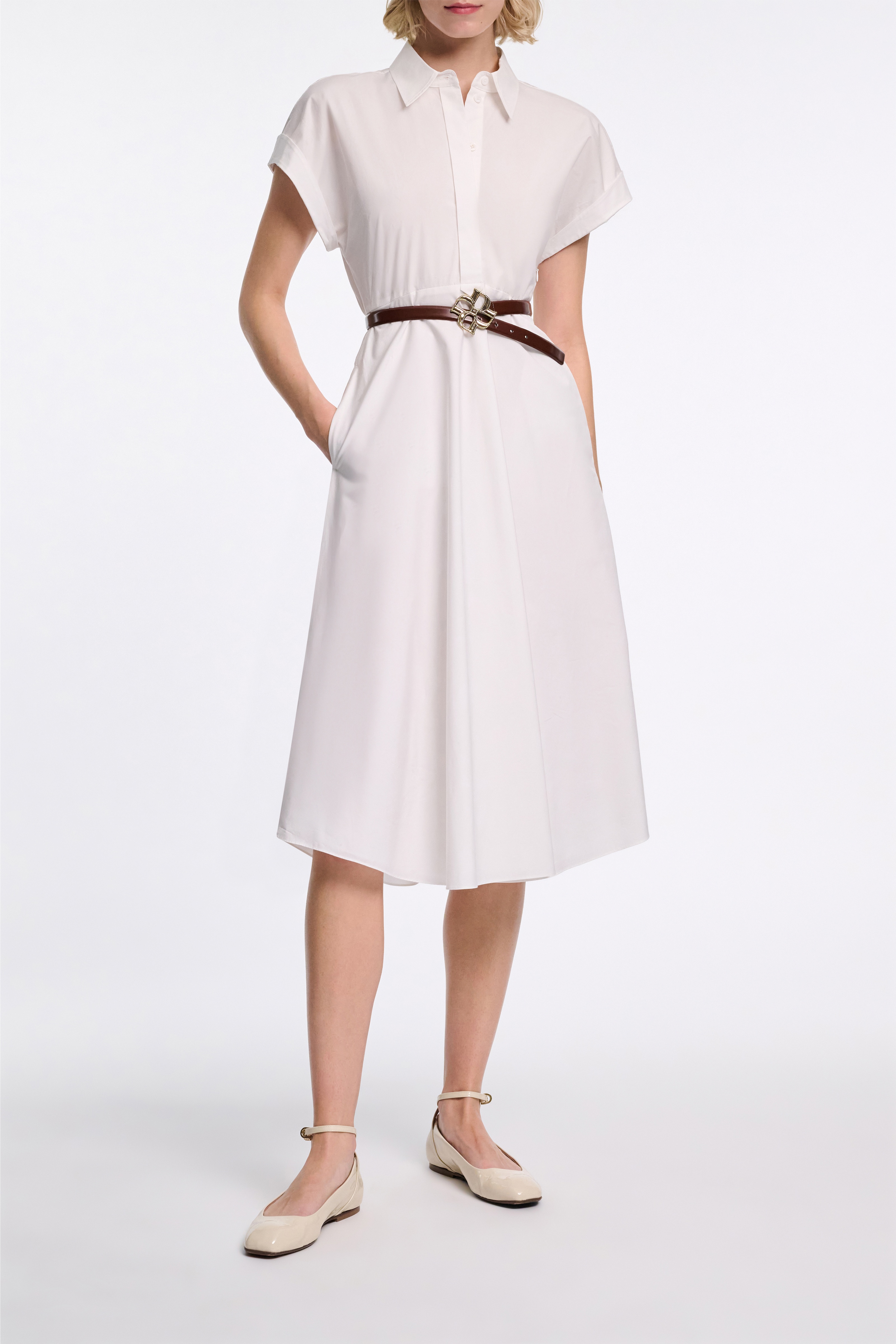 SUBTLE SHINE d rose buckle belt - 2